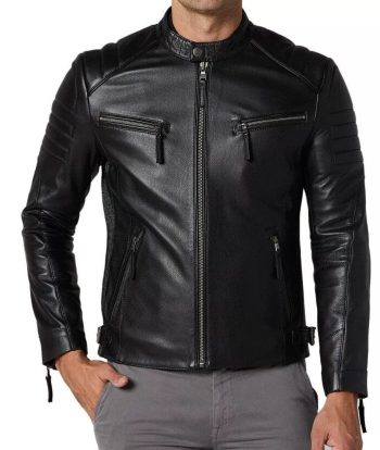 Padded-Panel Moto Racer with Quilted Shoulders and Sleeves | PWVests
