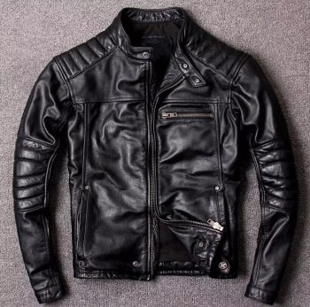 Moto Sport Jacket with Ribbed Collar and Padded Shoulder and Elbow Panels | PWVests