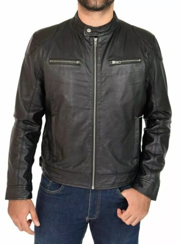 Slim Band-Collar Jacket with Angled Chest Pockets | PWVests