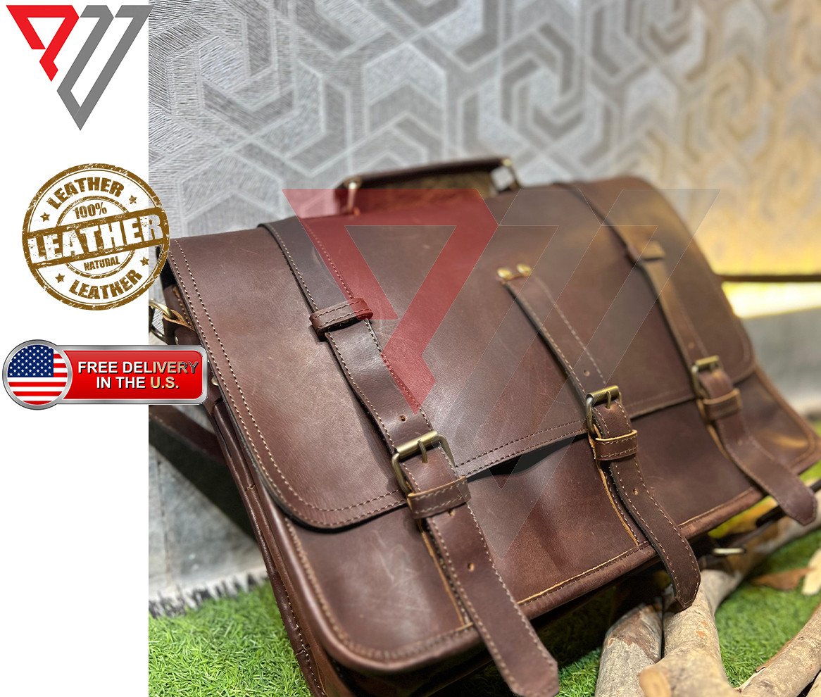 Personalized gifts for him Leather briefcase man leather bag men, mens laptop messenger bag, satchel bag, computer bag, mens leather gift