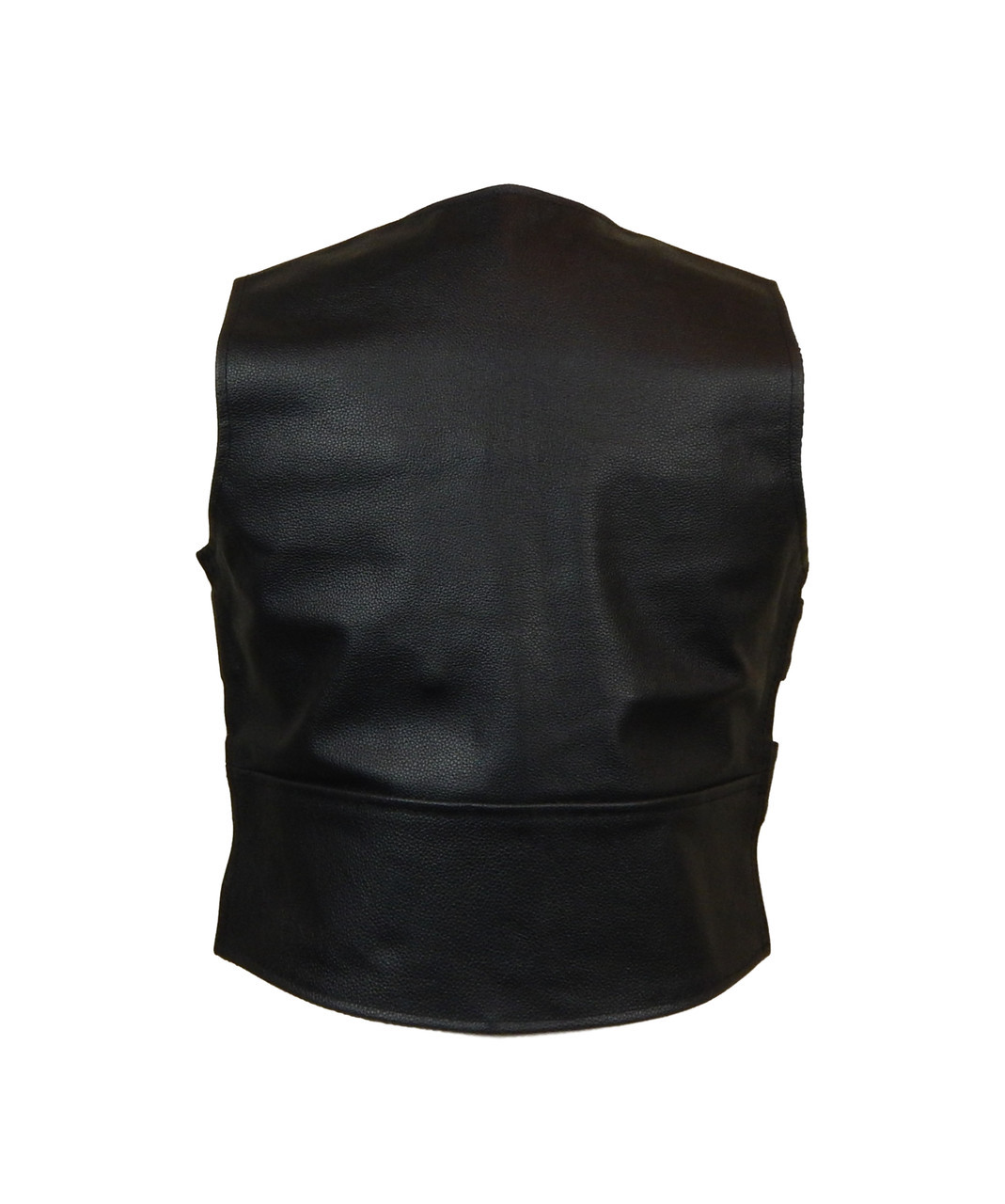 Black Leather Women's Club Vest - Image 2