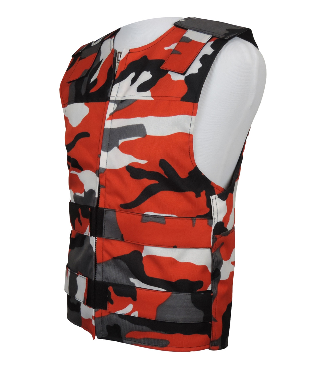 Red Camo Cordura Cloth - Textile Motorcycle Vest | Unisex Cut