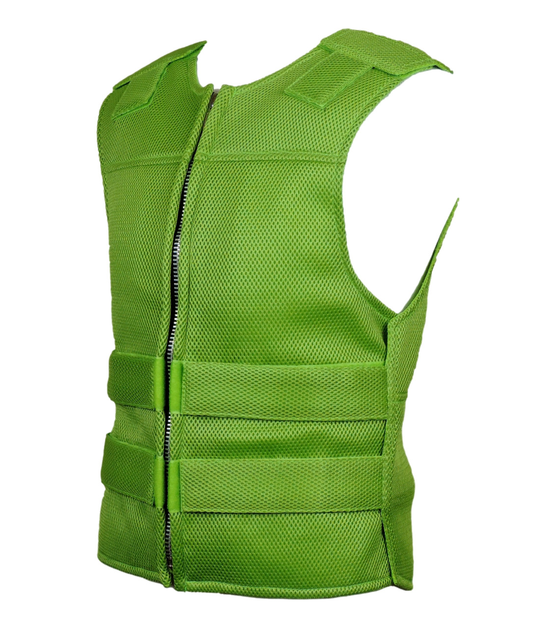 Lime Green Mesh Textile Motorcycle Vest | Unisex Cut
