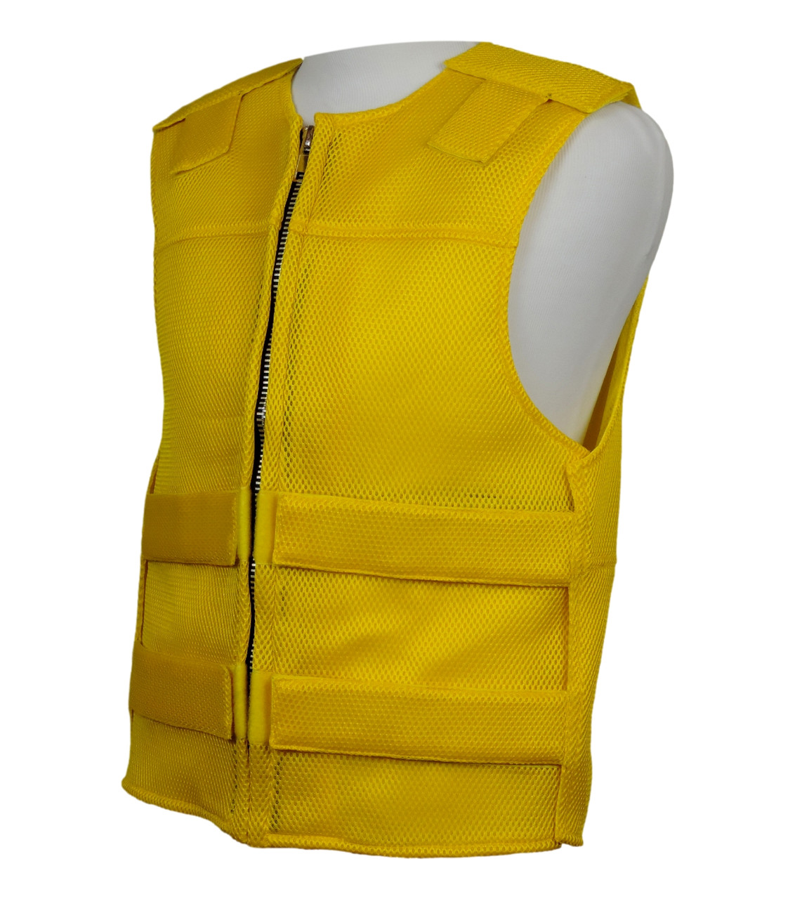 Yellow Mesh Textile Motorcycle Vest | Unisex Cut